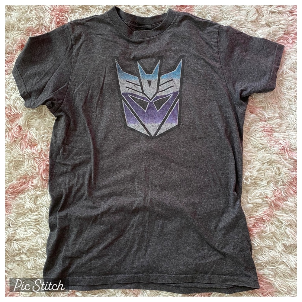 Vintage 90s Y2K Transformers Decepticon Grey T Shirt Med/Large